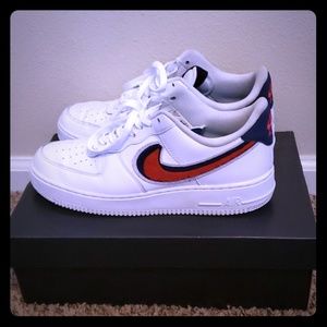 Air Force 1s chenille swoosh.
